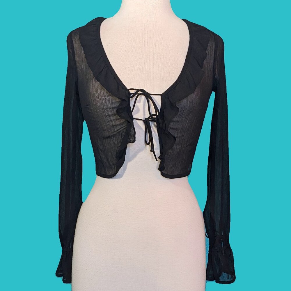 Divided by H&M Double Tie Front Blouse Size SX Preowned